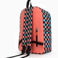 Рюкзак школьный на молнии, с карманами, размер 30&times;14&times;42 см, белый/розовый