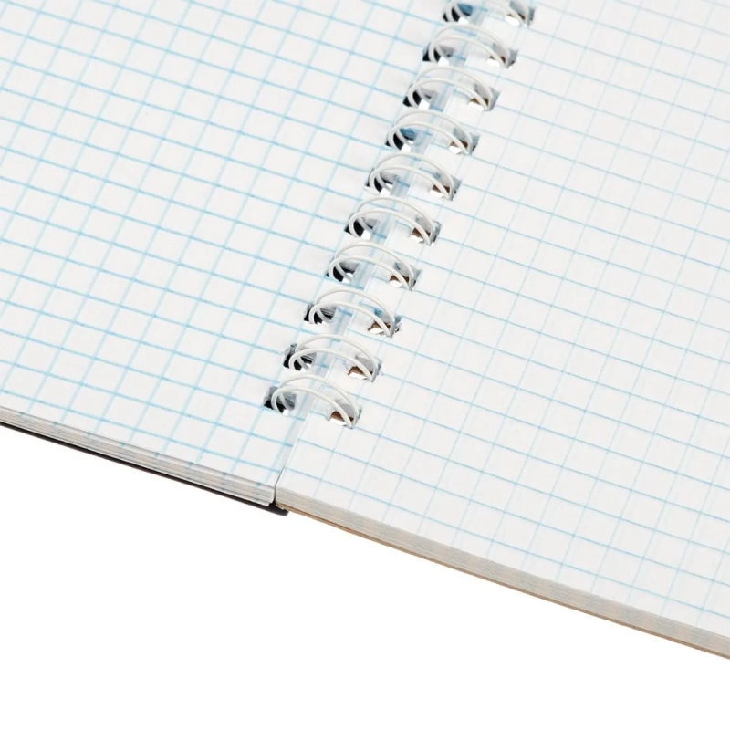 Блокнот на спирали А4 60л. синий картон д/лог.клет.14