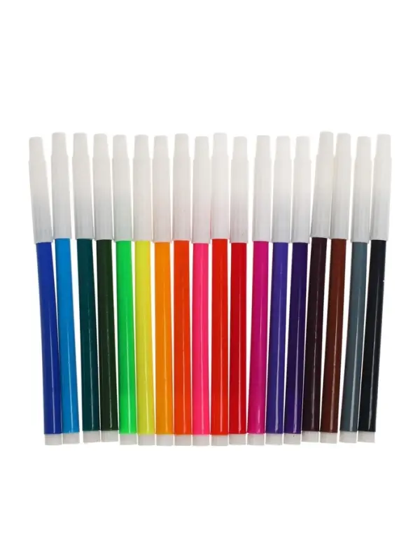 Фломастеры 18 цветов, невентилируемый колпачок