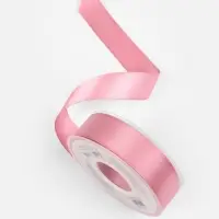 Лента атласная TEIRA, двухсторонняя, 25 мм, 25&plusmn;1 м, розовая №158