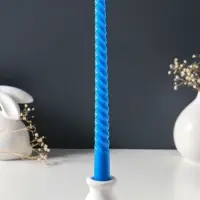 Набор свечей витых 25 см, 3 шт., 57 г, 5 ч, синий