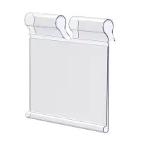 Ценникодержатель на крючок откидной 3.9&times;5 см, цвет прозрачный
