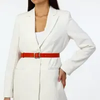 Ремень женский с винтом, 110&times;2.5 см, матовая классическая пряжка металл, красный