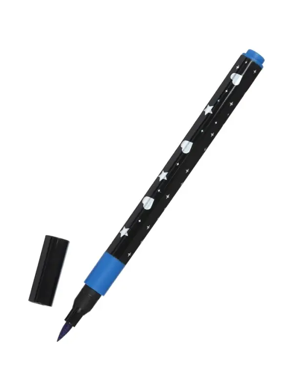 Фломастеры 12 цветов с блестками, в пластиковой коробке