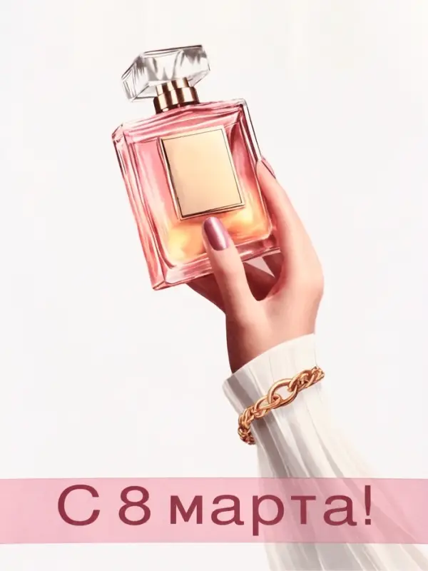 Пакет подарочный крафт «С Женским Днём» 18×8×25 См