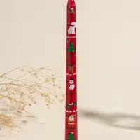 Набор свечей античных, 2,2х25 см, 2 шт "Новогодние персонажи" красные 8х28х2,3 см