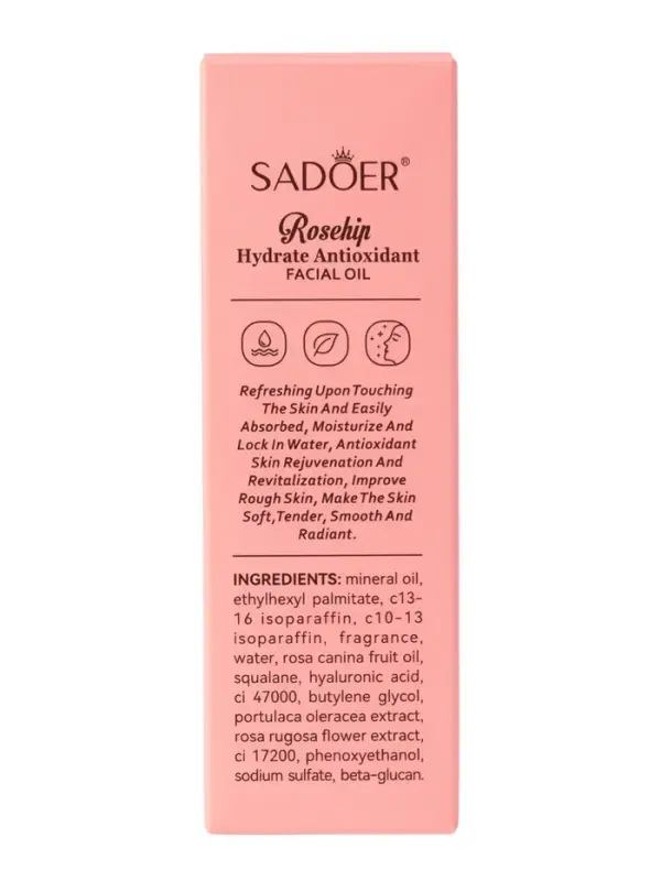 Масло для лица Sadoer с экстрактом шиповника, 30 мл