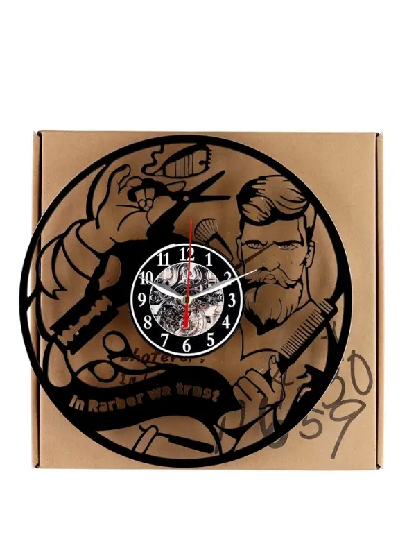 Часы настенные интерьерные &laquo;Барбершоп&raquo;, бесшумные, плавный ход, 30&times;30 см, от батарейки 1&times;АА