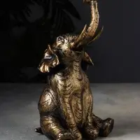 Фигурка полистоун &laquo;Слон с птичкой&raquo;, 28&times;14&times;14 см