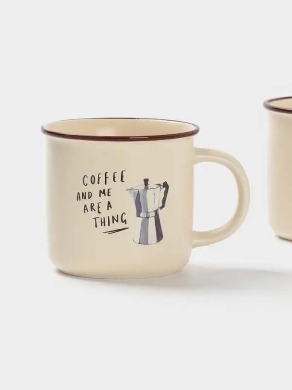 Набор кружек Доляна &laquo;Время кофе&raquo;, 4 шт., 420 мл, 13.1&times;9.7&times;8.9 см, фарфор, молочный