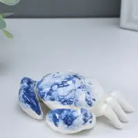 Сувенир керамика "Краб" бело-синий 10,8х8,4х3 см