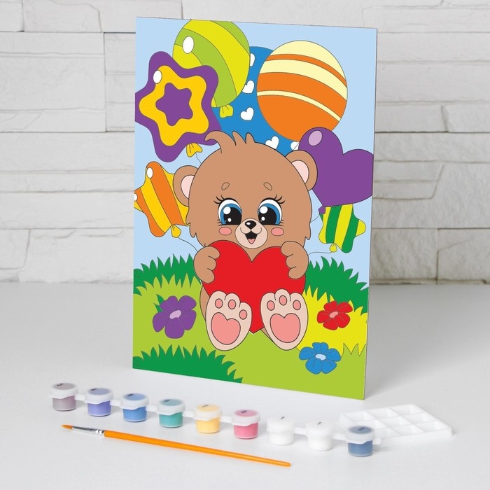 Картина по номерам для детей «Мишутка», 20 х 28,5 см Картина по номерам для детей «Мишутка», 20 х 28,5 см