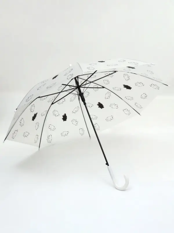 Зонт - трость детский &laquo;Коты&raquo;, полуавтоматический, 8 спиц, R=47/55 см, d=94 см, МИКС