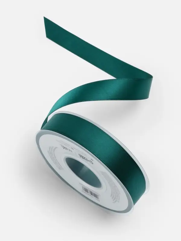 Лента атласная TEIRA, двухсторонняя, 20 мм, 25&plusmn;1 м, зелёная №0589