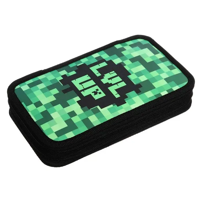 Пенал 2 секции, 125 х 205 мм, с наполнением 23 предмета, Calligrata Пенал 2 секции, 125 х 205 мм, с наполнением 23 предмета, Calligrata "Пиксели" ламинированный картон, 30П26/2/set