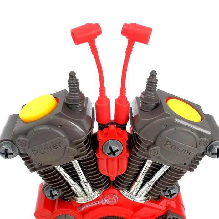 Конструктор «Двигатель внутреннего сгорания», световые и звуковые эффекты, 31 деталь Конструктор «Двигатель внутреннего сгорания», световые и звуковые эффекты, 31 деталь