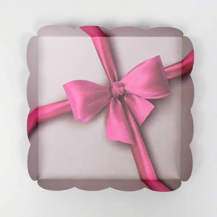 Коробка для печенья, «Бант розовый», 15×15×3 см
