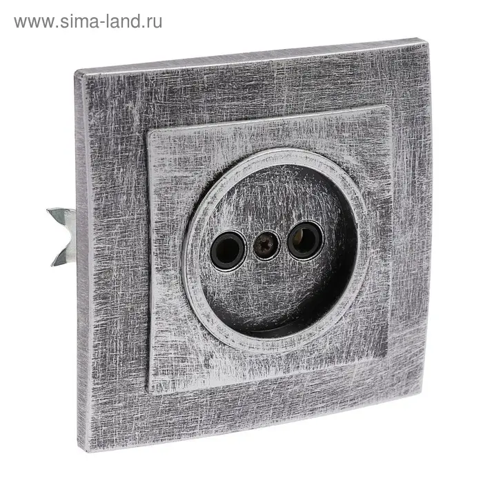 Розетка  Розетка "Элект" RS 16-131-ЧС, 16 А, 250 В, одноместная, скрытая, без з/к,черная под серебро