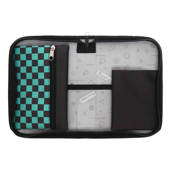 Пенал 1 секция 140 х 210 х 40 мм, откидной карман и косметичка, тканевый, Calligrata TOP Content  Пенал 1 секция 140 х 210 х 40 мм, откидной карман и косметичка, тканевый, Calligrata TOP Content "Аниме огонь"