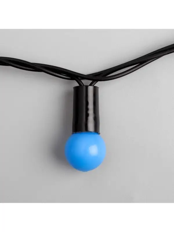 Гирлянда &laquo;Нить&raquo; 10 м с насадками &laquo;Шарики 1.5 см&raquo;, IP44, тёмная нить, 100 LED, свечение синее, 8 режимов, 220 В
