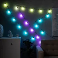 Умная гирлянда &laquo;Нить&raquo; 6 м с насадками &laquo;Шарики&raquo;, IP20, тёмная нить, 20 LED, свечение RGB, USB