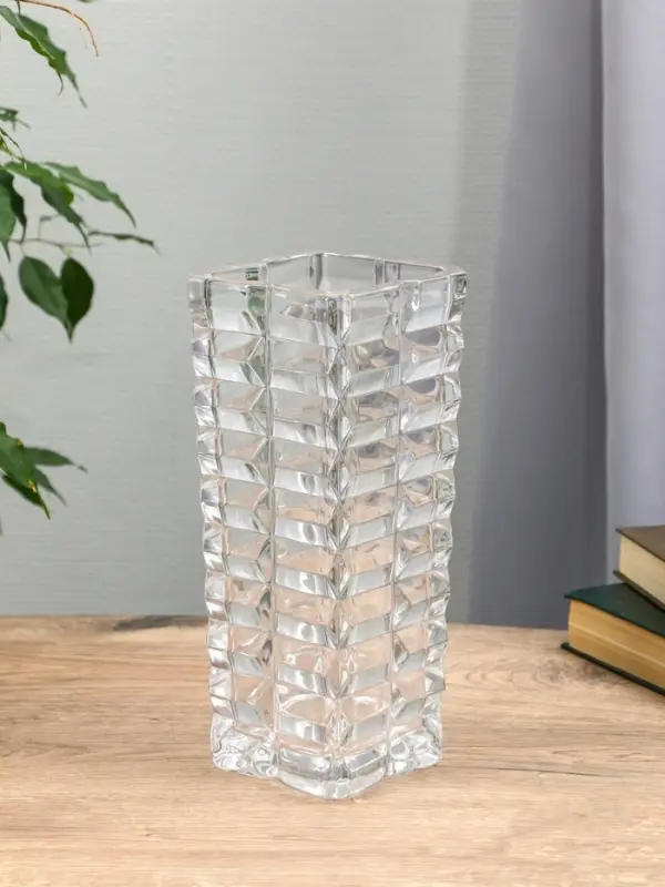 Ваза стекло настольная  Ваза стекло настольная "Эдисон" кубики, 29х12 см, прозрачный