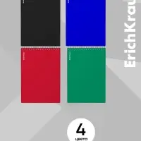 Блокнот на спирали А6, 60 листов в клетку, ErichKrause Classic, пластиковая обложка, фактура &laquo;песок&raquo;, блок офсет 100% белизна, МИКС