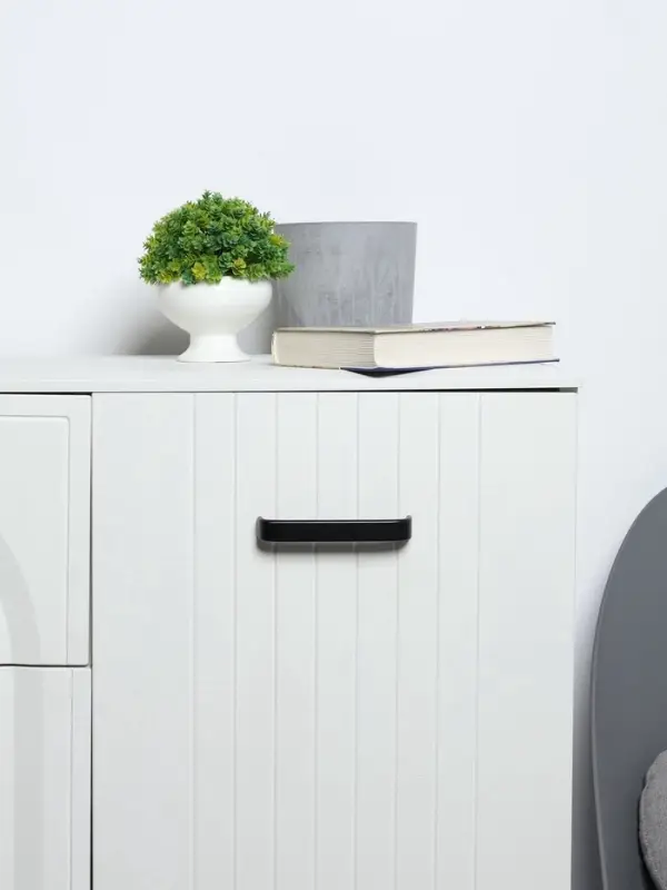 Ручка-скоба мебельная ТУНДРА РС108, м/о 128 мм, черная