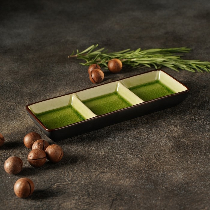 Менажница керамическая 3 секции «Таллула», 20,5×7,5×2,5 см Менажница керамическая 3 секции «Таллула», 20,5×7,5×2,5 см