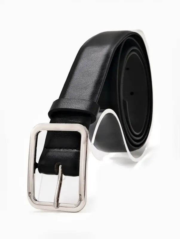 Ремень жен 05-01-02-01, Июнь2505, 3*0,3*110 см, без винта, пряж мат металл, 1 прокол, черный   10903