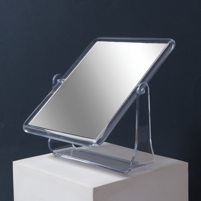 Зеркало настольное, двустороннее, зеркальная поверхность 12 × 15 см, цвет прозрачный Зеркало настольное, двустороннее, зеркальная поверхность 12 × 15 см, цвет прозрачный