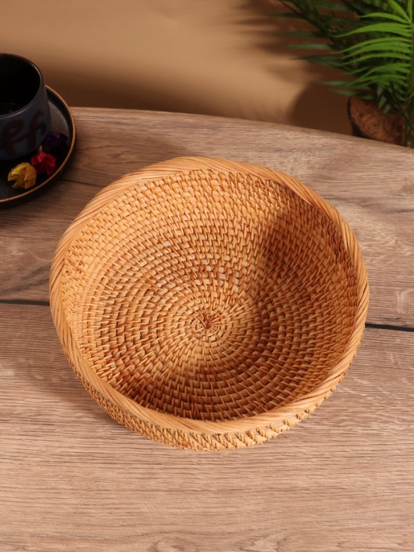 Корзина для фруктов плетёная 23х23х9 см, ротанг