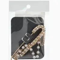 Булавка &laquo;Шик&raquo; в стразах, цепочка, жемчуг, L=7.5 см, цвет белый в золоте