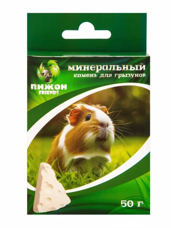 Минеральный камень для грызунов &laquo;Пижон&raquo;, сыр, 50 г