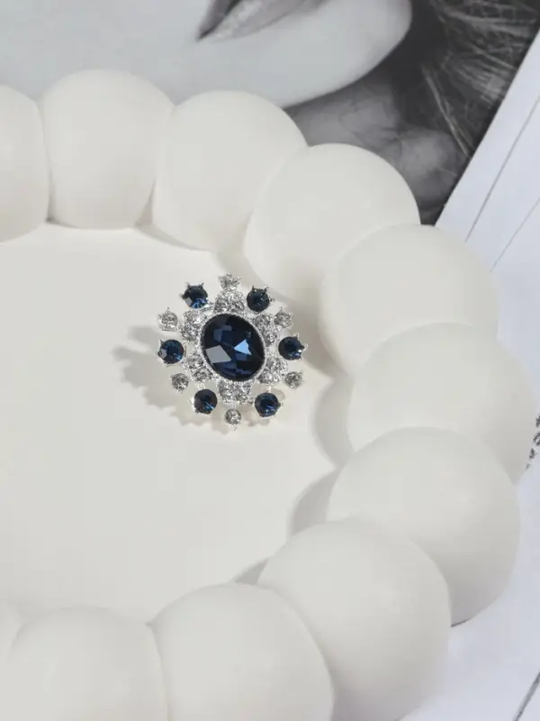 Пуговица декоративная, 22&times;20 мм, синяя