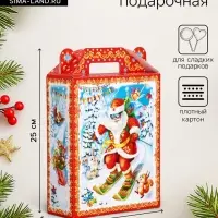 Подарочная новогодняя коробка &laquo;Олимпиада&raquo;, для сладких подарков, 16.8&times;7&times;25 см