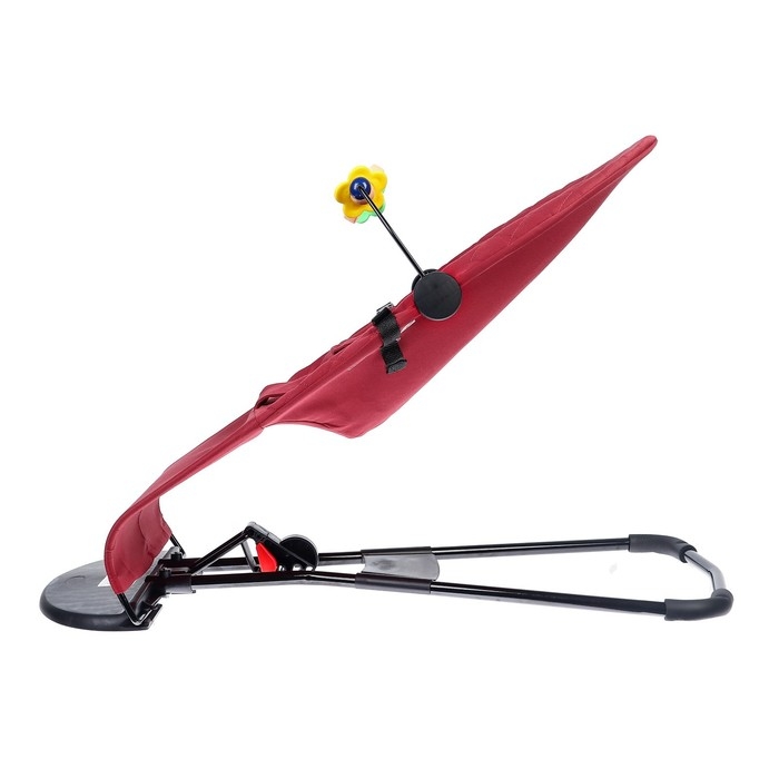 Шезлонг детский, кресло - качалка с игрушками для новорождённых «Крошка Я», цвет бордовый Шезлонг детский, кресло - качалка с игрушками для новорождённых «Крошка Я», цвет бордовый