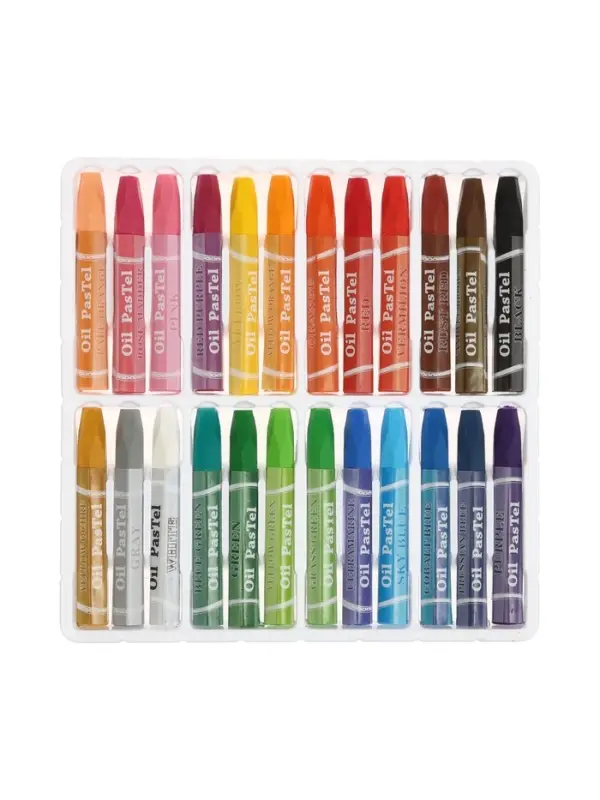 Пастель масляная 24 цвета, в бумажном держателе, в картонной коробке