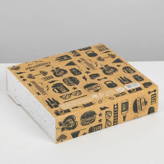 Коробка подарочная складная, упаковка, «Мужская», 20 х 18 х 5 см Коробка подарочная складная, упаковка, «Мужская», 20 х 18 х 5 см