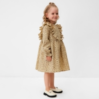 Платье для девочки MINAKU: Cotton collection цвет бежевый, рост 104 см