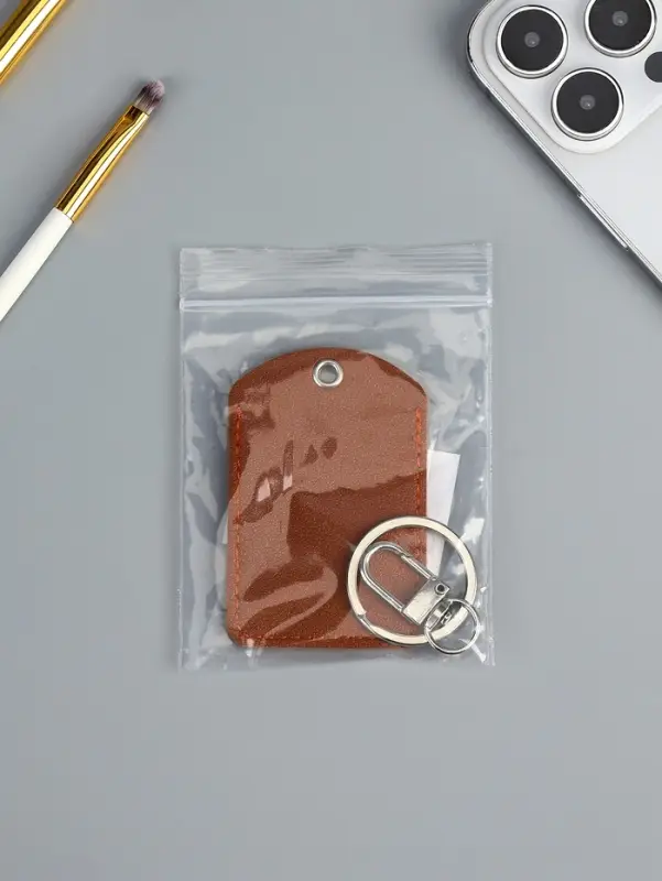 Брелок чехол для магнитных ключей, прямоугольный, рыжий 4,5х7 см