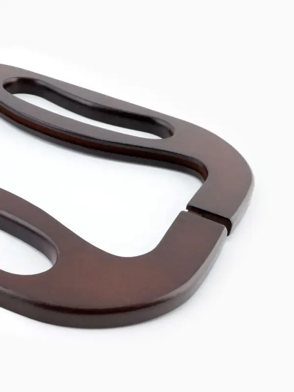 Ручка-фермуар для сумки, деревянная, на магнитах, с креплением, 27&times;12&times;2.5 см, коричневая