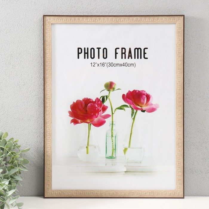 Фоторамка пластик 30х40 см Фоторамка пластик 30х40 см "Муза" какао 42,8х32,8х1,1 см