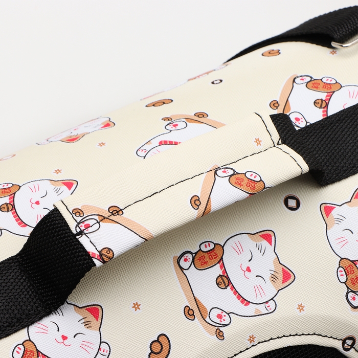 Сумка-переноска каркасная  Сумка-переноска каркасная "Котики", размер L, 53 х 21 х 29 см, бежевая