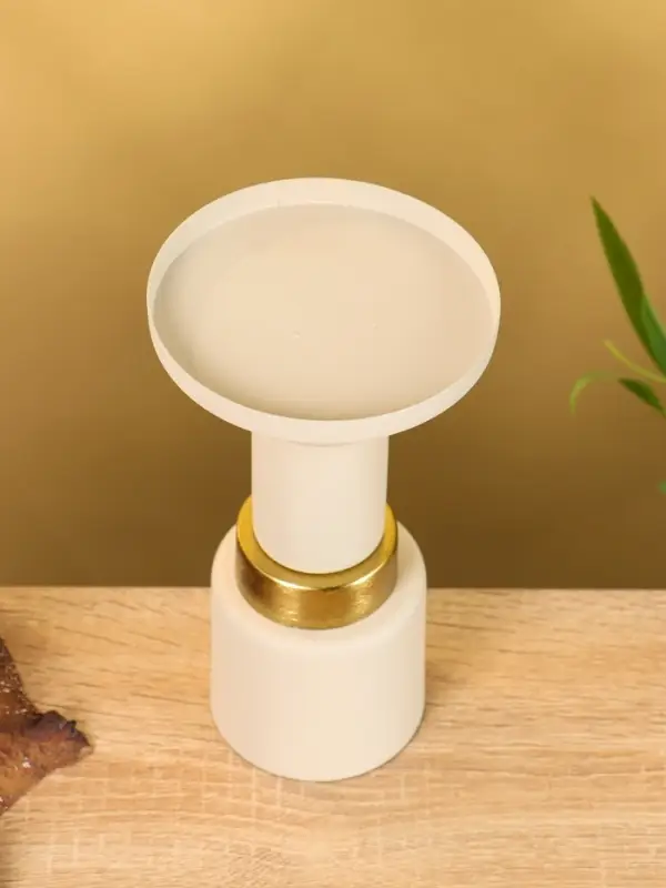 Подсвечник на 1 свечу текстурный "Фисташковый" 10,5х10,5х20 см