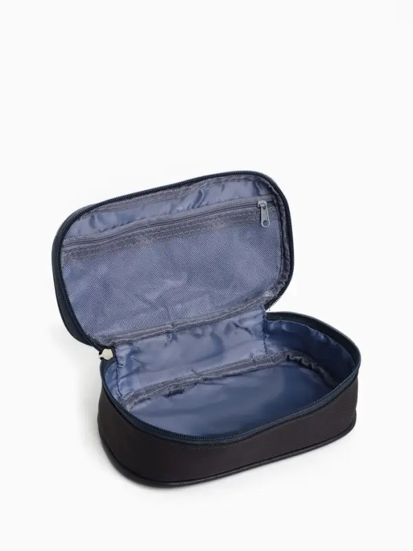 Косметичка-пенал на молнии, на подкладке, тёмно-серая