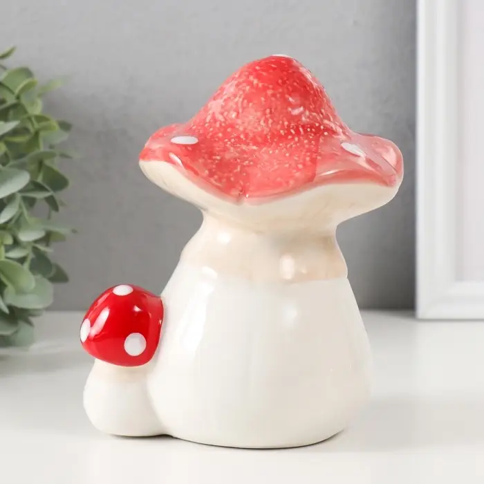 Копилка для денег &laquo;Два мухоморчика&raquo;, керамика, 12&times;9&times;15.5 см