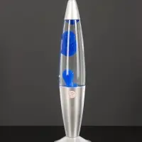 Лава - лампа RISALUX &laquo;Голубые капли&raquo;, Е14-R39, 30 Вт, от сети 220 В, серебристая, 11&times;19&times;41 см