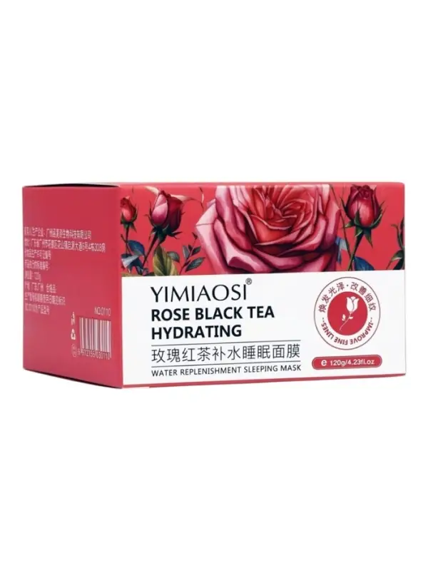 Маска для лица ночная увлажняющая с экстрактами розы и чёрного чая, 120  г