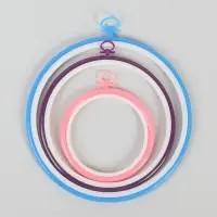 Пяльцы для вышивания с подвесом, d=12/17/21 см, 3 шт., разноцветные